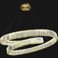 SY4207 Lussole CENTENNIAL Подвесная люстра золотая со стеклянным плафоном, LED 78 Вт, 4000 К, IP20