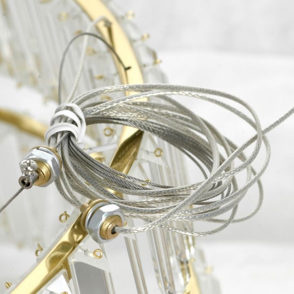 SY4207 Lussole CENTENNIAL Подвесная люстра золотая со стеклянным плафоном, LED 78 Вт, 4000 К, IP20