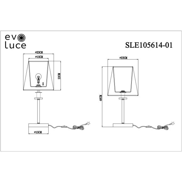 SLE105614-01 Прикроватная лампа Хром/Светло-голубой E14 1*40W PERAMONE