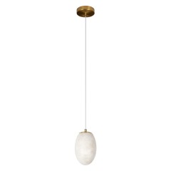 10532P Loft IT PEBBLE Подвесной светильник, бронзовое металлическое основание, бежевый плафон из испанского мрамора, 1 × G9, до 40 Вт, IP20