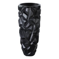 428287 DUNNAMORE Ваза для пола из стекловолокна с пластиковой арматурой, черный, H910, Ø390