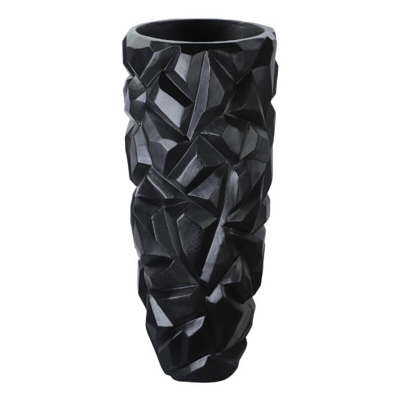 428287 DUNNAMORE Ваза для пола из стекловолокна с пластиковой арматурой, черный, H910, Ø390