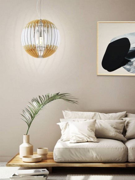 32847 OLMERO OLMERO 1 Подвесная люстра с 1 лампой E27, 60Вт, металл, дерево, IP20