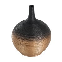 421414 SARYKSU Декоративная ваза керамика черный с золотой эмалью H235