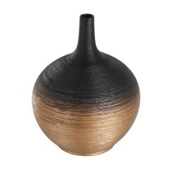 421414 SARYKSU Декоративная ваза керамика черный с золотой эмалью H235