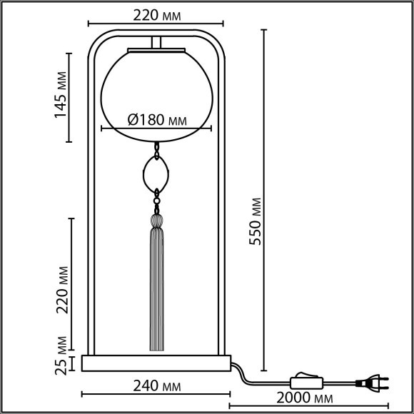 Настольная лампа E14 1*40W FIOLENT 5432/1T