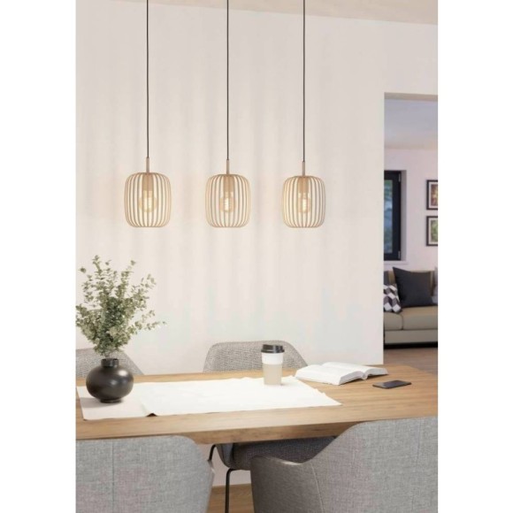 900497 Подвесной потолочный светильник ROMAZZINA, 3x40W, E27, L900, B200, H1100, сталь, песчаный