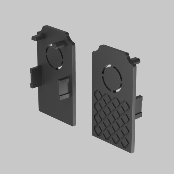 Комплект из 2 боковых заглушек для шин в ГКЛ потолки 9.5 и 12.5мм TRA034EC-42B Комплект из 2 боковых заглушек для шин в ГКЛ потолки 9.5 и 12.5мм TRA034EC-42B