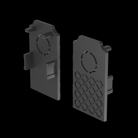 Комплект из 2 боковых заглушек для шин в ГКЛ потолки 9.5 и 12.5мм TRA034EC-42B Комплект из 2 боковых заглушек для шин в ГКЛ потолки 9.5 и 12.5мм TRA034EC-42B