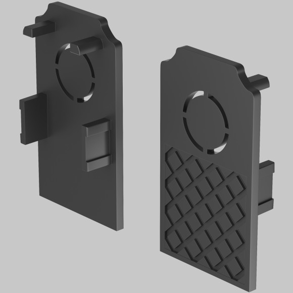 Комплект из 2 боковых заглушек для шин в ГКЛ потолки 9.5 и 12.5мм TRA034EC-42B Комплект из 2 боковых заглушек для шин в ГКЛ потолки 9.5 и 12.5мм TRA034EC-42B