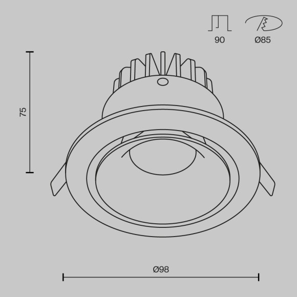 Встраиваемый светильник Maytoni DL031-2-L12W Yin светодиодный LED 12W Встраиваемый светильник Maytoni DL031-2-L12W Yin светодиодный LED 12W