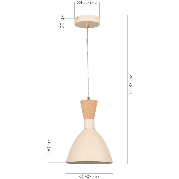 SLE1256-503-01 Светильник подвесной Бежевый/Бежевый, Светлое дерево, Золотистый E14 1*40W VISTA
