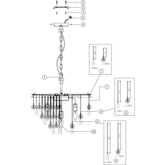 Подвесная люстра хрустальная Linn MOD091PL-05G Подвесная люстра хрустальная Linn MOD091PL-05G