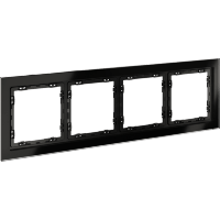 Рамка стеклянная VOLTUM S70 на 4 поста, (черный,стекло)