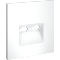 Накладка для розетки компьютерной двойной RJ45+RJ45 кат.6, S70 (белый матовый)