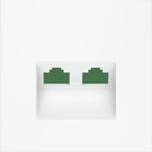 Накладка для розетки компьютерной двойной RJ45+RJ45 кат.6, S70 (белый матовый)