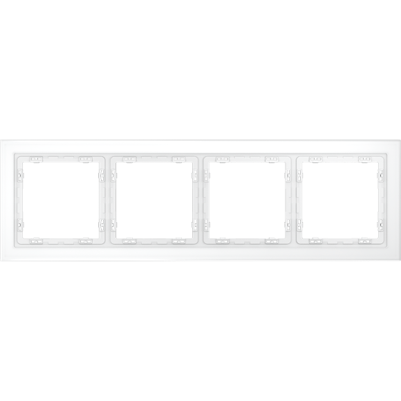 Рамка стеклянная VOLTUM S70 на 4 поста, (белый,матовый,стекло)