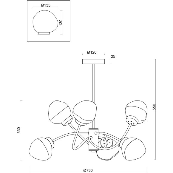 Люстра Freya FR8017PL-06MG