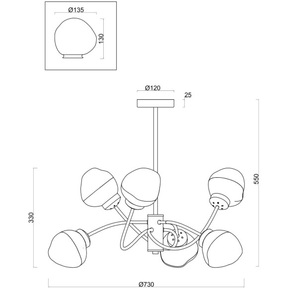Люстра Freya FR8017PL-06MG