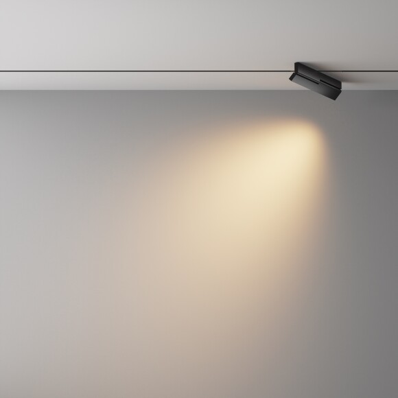 Maytoni EXILITY X TR242-4-12WTW-DSZ-B Трековый складной поворотный светодиодный черный магнитный светильник книжка шириной 28см, с полным управлением по Zigbee 3.0, LED 12Вт 2700-6000K 1140Лм CRI90 40° IP20 48В