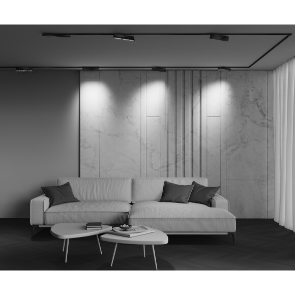 Maytoni EXILITY X TR242-4-12WTW-DSZ-B Трековый складной поворотный светодиодный черный магнитный светильник книжка шириной 28см, с полным управлением по Zigbee 3.0, LED 12Вт 2700-6000K 1140Лм CRI90 40° IP20 48В
