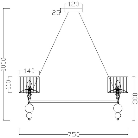 Люстра подвесная Freya FR5093PL-08CH Lauren под лампы 8xE14 40W