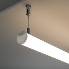 Maytoni ALM-D30-S-2M 634001 Алюминиевый 2м подвесной профиль, диаметр 30мм, ленты до 18мм, торцевые заглушки и рассеиватель в комплекте