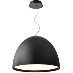 Favourite Halva 4812-6P Современный подвесной светодиодный светильник в стиле минимализм, черный матовый плафон полусфера диаметром 60 см, матовый акриловый рассеиватель, LED 50Вт 3000K 4191Лм CRI90 120° IP20 220В