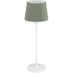 75933 Аккум. настольн лампа сенсорн, димм. LEONERO, H370, 3,8W(LED), 2400K, 3000K, 4000K, 300lm, сталь, белый/текстиль, зелен