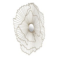 425032 ESASHI Зеркало декоративное в стиле Ар-деко золотое металл сталь зеркальное стекло L650 H590