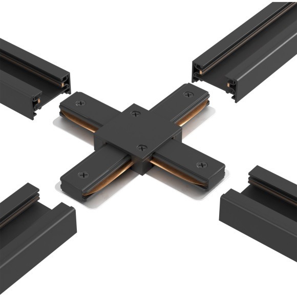 Х-образный соединитель для накладных однофазных шинопроводов Crystal Lux CLT 0.211 09 BL