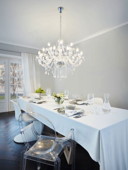 39103 BASILANO BASILANO 1 Люстра потолочная с большим кол-вом ламп E14, 720Вт, хромированный металл, прозрачное стекло