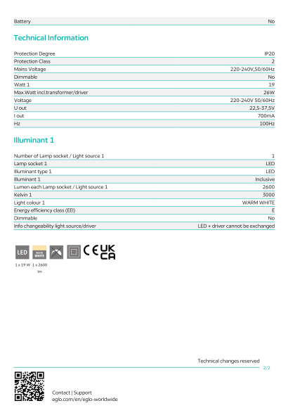 Розово-золотой подвесной светильник EGLO PALOZZA 97362, встроенный LED 19Вт, 3000К, 2600Лм, подключение 220В, алюминий, диаметр 705 мм, высота 1100 мм