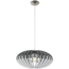 32833 Подвес SOTOS 1, 1x60W(E27), Ø500, сталь, никель мат, дерево, серый, белый