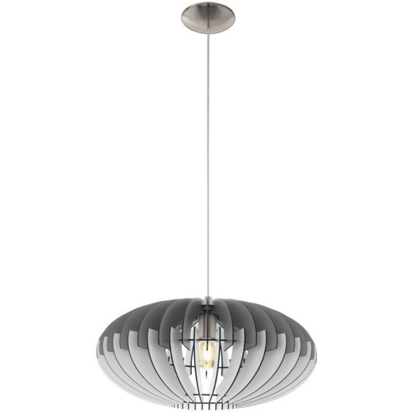 32833 Подвес SOTOS 1, 1x60W(E27), Ø500, сталь, никель мат, дерево, серый, белый