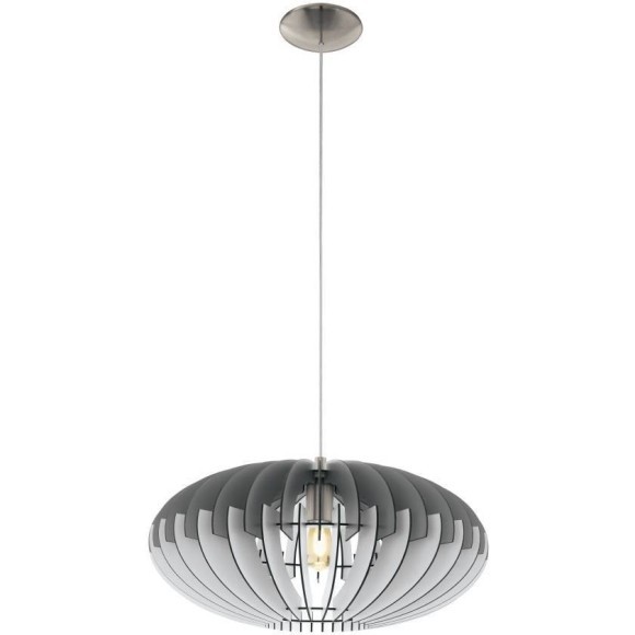 32833 Подвес SOTOS 1, 1x60W(E27), Ø500, сталь, никель мат, дерево, серый, белый
