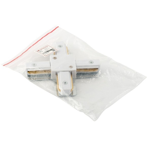 Х-образный соединитель для накладных однофазных шинопроводов Denkirs TR1104-WH