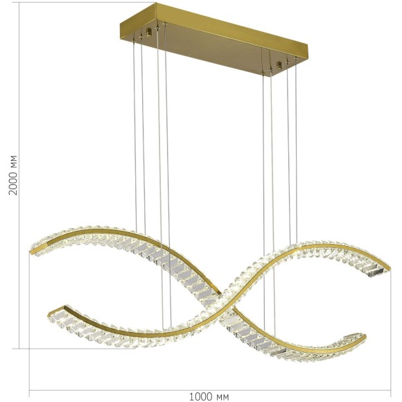 SL6206.303.44 Светильник подвесной ST-Luce Латунь/Прозрачный LED 1*44W 3000K ACENO