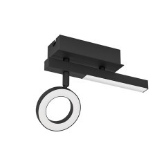 900513 Спот CARDILLIO 2, LED 1X3,2W, 400lm, LED 1X2,2W, 240lm, L225, B65, H165, сталь, черный/пластик, матовый