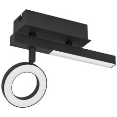 900513 Спот CARDILLIO 2, LED 1X3,2W, 400lm, LED 1X2,2W, 240lm, L225, B65, H165, сталь, черный/пластик, матовый