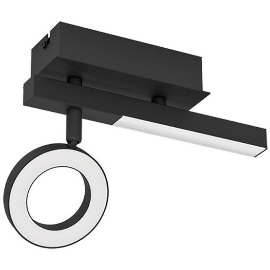 900513 Спот CARDILLIO 2, LED 1X3,2W, 400lm, LED 1X2,2W, 240lm, L225, B65, H165, сталь, черный/пластик, матовый