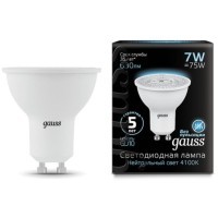 101506207 Комплект из 10 светодиодных ламп Gauss Софит 7W 630Lm 4100K GU10 
