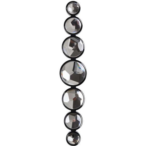 Odeon Light SPILLA 7174/15WL Настенный LED-светильник в стиле модерн, 15Вт, 1150Лм, CCT переключение цвет. температуры 3000/3500/4000К, CRI90, 220В, IP20, черный полированный металл и хрусталь, высота 688 мм, ширина 130 мм, глубина 92 мм