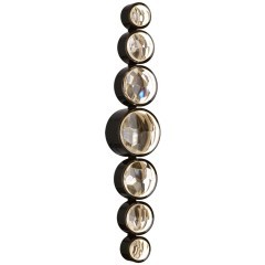 Odeon Light SPILLA 7174/15WL Настенный LED-светильник в стиле модерн, 15Вт, 1150Лм, CCT переключение цвет. температуры 3000/3500/4000К, CRI90, 220В, IP20, черный полированный металл и хрусталь, высота 688 мм, ширина 130 мм, глубина 92 мм