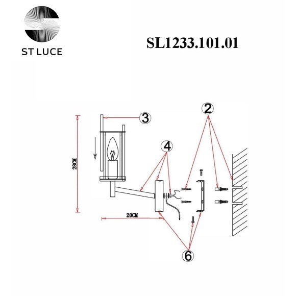 SL1233.101.01 Бра ST-Luce Никель/Прозрачный E14 1*60W BITONTO