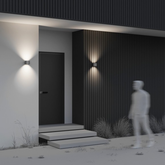 Уличный настенный светильник Maytoni O573WL-L6GR Fulton IP54 светодиодный LED 6W