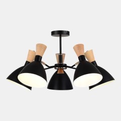 SLE1256-402-05 Светильник потолочный Черный/Черный, Светлое дерево, Золотистый E14 5*40W VISTA SLE1256-402-05 Светильник потолочный Черный/Черный, Светлое дерево, Золотистый E14 5*40W VISTA