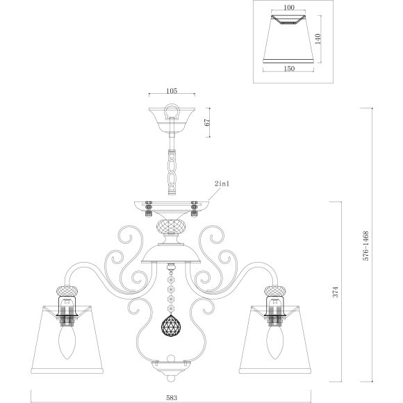 Люстра потолочная Freya FR2405-PL-05-BZ Driana под лампы 5xE14 40W