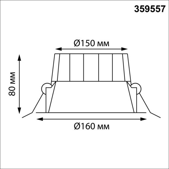 359557 Светильник Novotech встраиваемый с переключателем цв. температуры IP44 LED 30W 220-240V 3000К\4000К\6000К CLARA