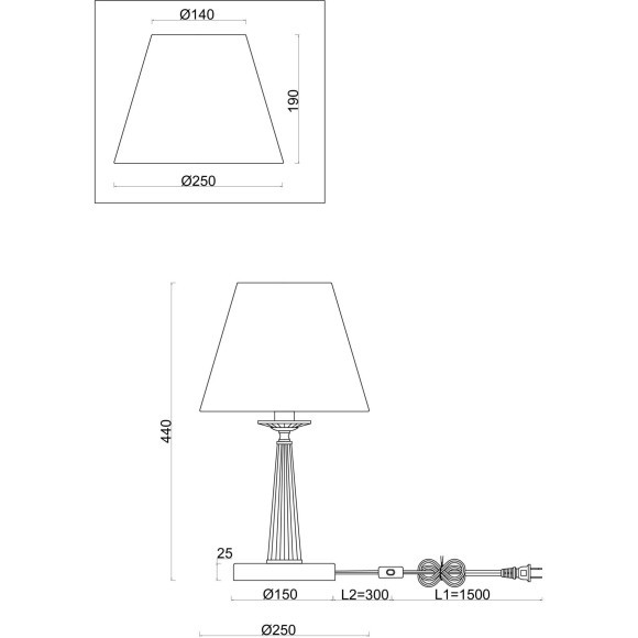 Интерьерная настолная лампа с выключателем Osborn FR2027TL-01BS Интерьерная настолная лампа с выключателем Osborn FR2027TL-01BS